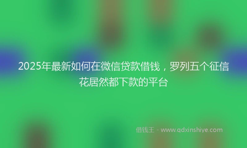 2025年最新如何在微信贷款借钱，罗列五个征信花居然都下款的平台