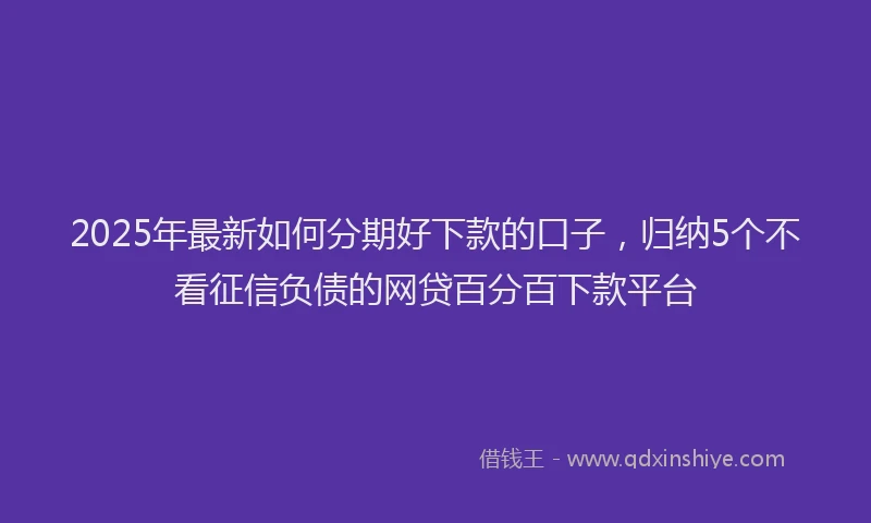 2025年最新如何分期好下款的口子，归纳5个不看征信负债的网贷百分百下款平台