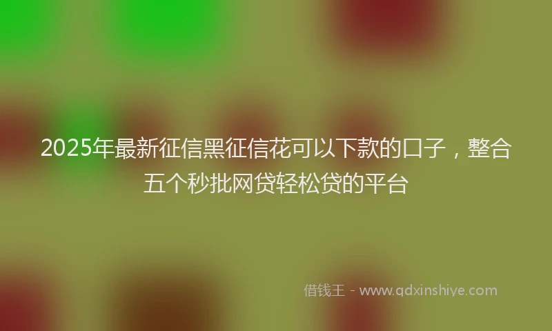 2025年最新征信黑征信花可以下款的口子，整合五个秒批网贷轻松贷的平台
