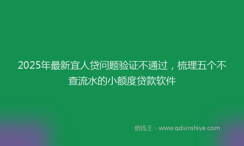 2025年最新宜人贷问题验证不通过，梳理五个不查流水的小额度贷款软件