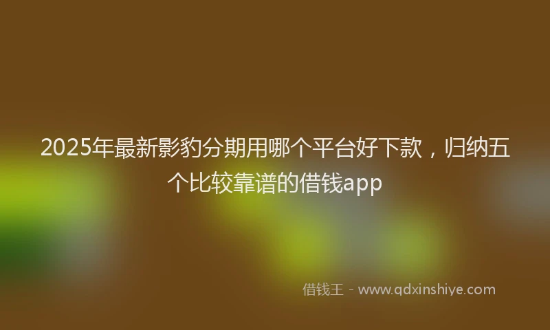 2025年最新影豹分期用哪个平台好下款，归纳五个比较靠谱的借钱app