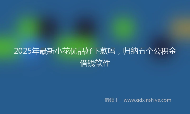 2025年最新小花优品好下款吗，归纳五个公积金借钱软件