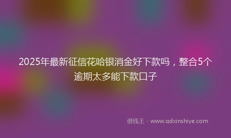 2025年最新征信花哈银消金好下款吗，整合5个逾期太多能下款口子