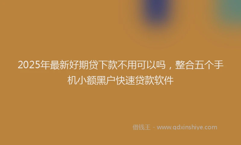 2025年最新好期贷下款不用可以吗，整合五个手机小额黑户快速贷款软件