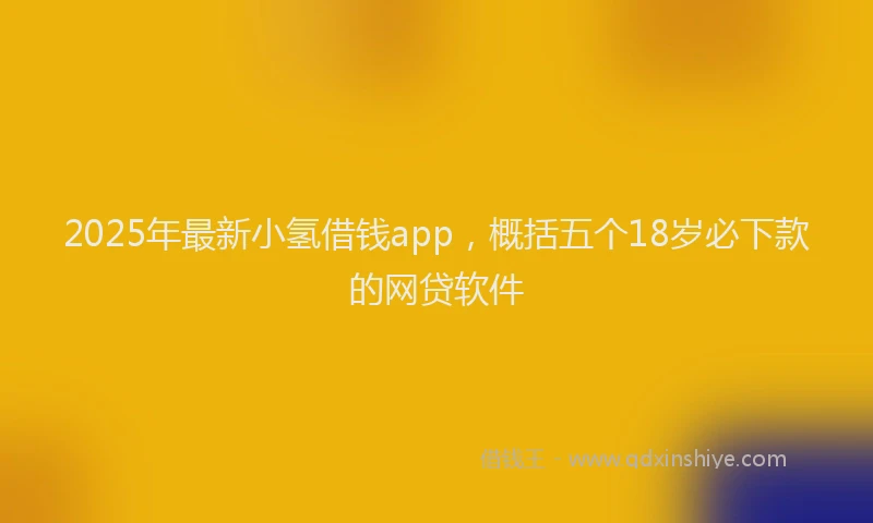 2025年最新小氢借钱app，概括五个18岁必下款的网贷软件