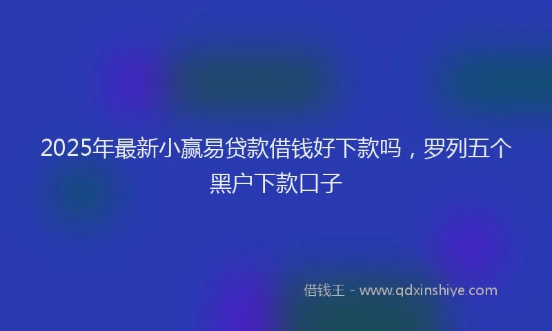 2025年最新小赢易贷款借钱好下款吗，罗列五个黑户下款口子
