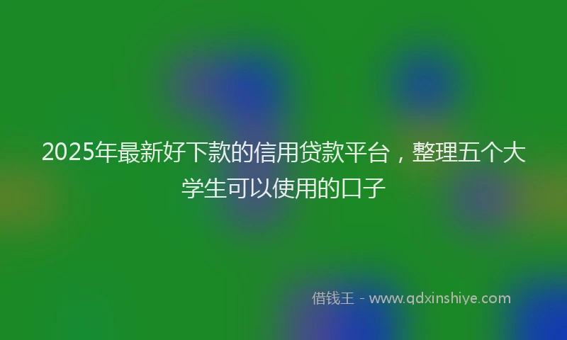 2025年最新好下款的信用贷款平台，整理五个大学生可以使用的口子
