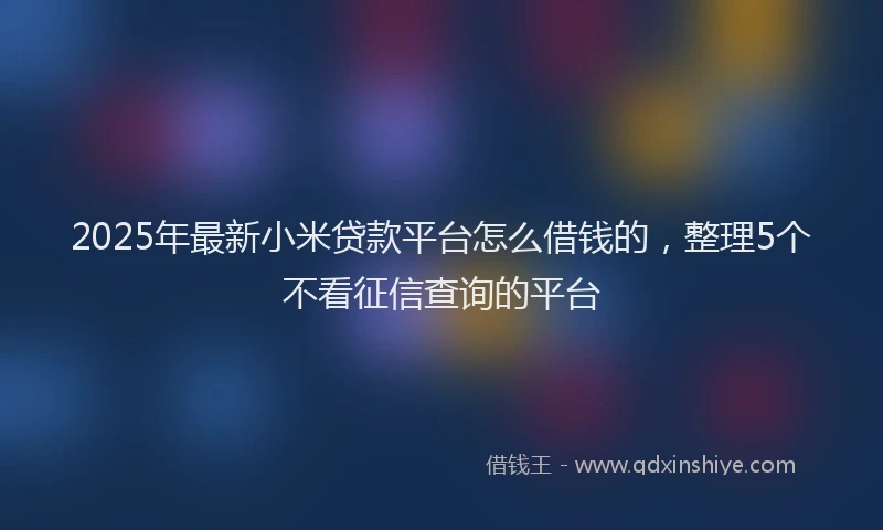 2025年最新小米贷款平台怎么借钱的，整理5个不看征信查询的平台