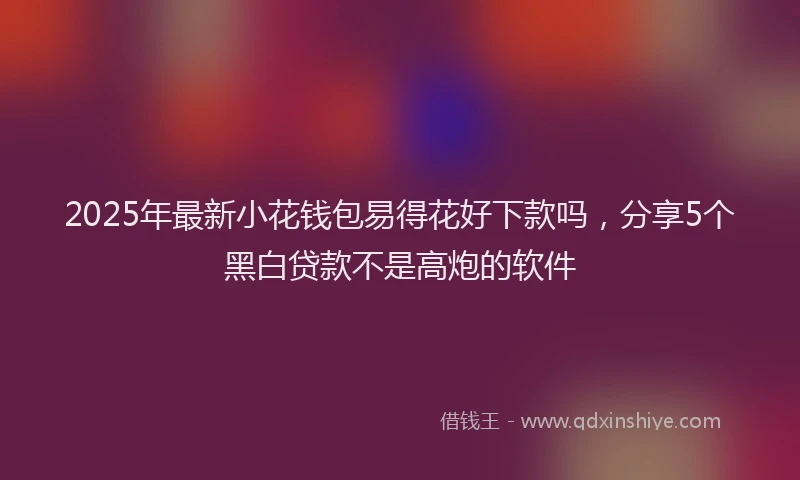 2025年最新小花钱包易得花好下款吗，分享5个黑白贷款不是高炮的软件
