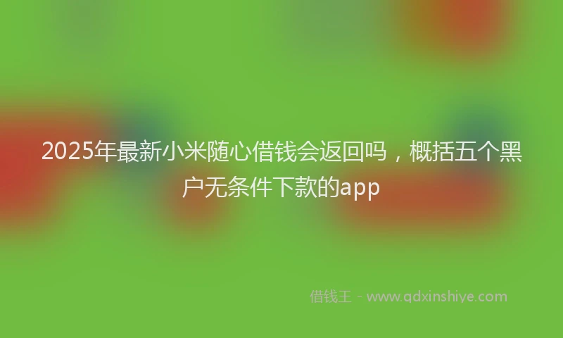 2025年最新小米随心借钱会返回吗，概括五个黑户无条件下款的app