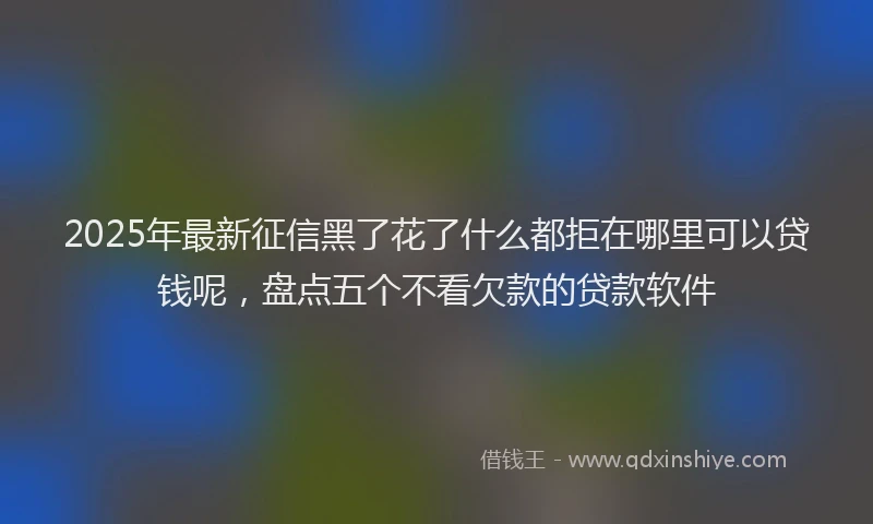 2025年最新征信黑了花了什么都拒在哪里可以贷钱呢，盘点五个不看欠款的贷款软件