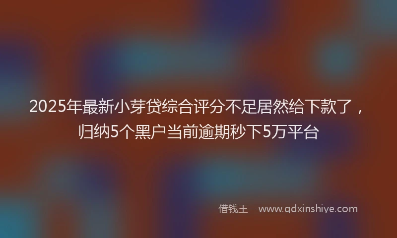 2025年最新小芽贷综合评分不足居然给下款了，归纳5个黑户当前逾期秒下5万平台