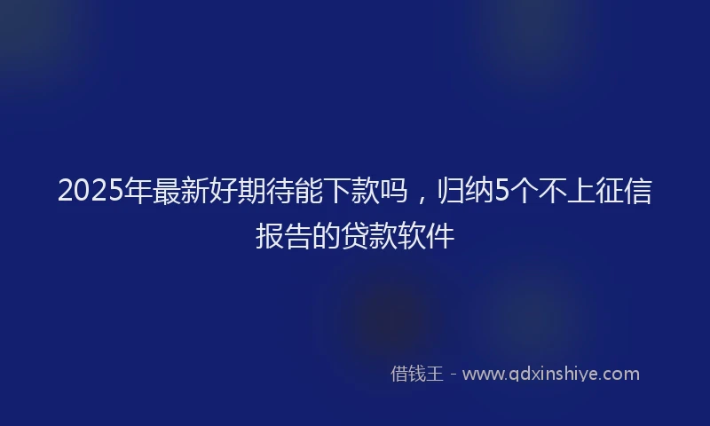 2025年最新好期待能下款吗，归纳5个不上征信报告的贷款软件
