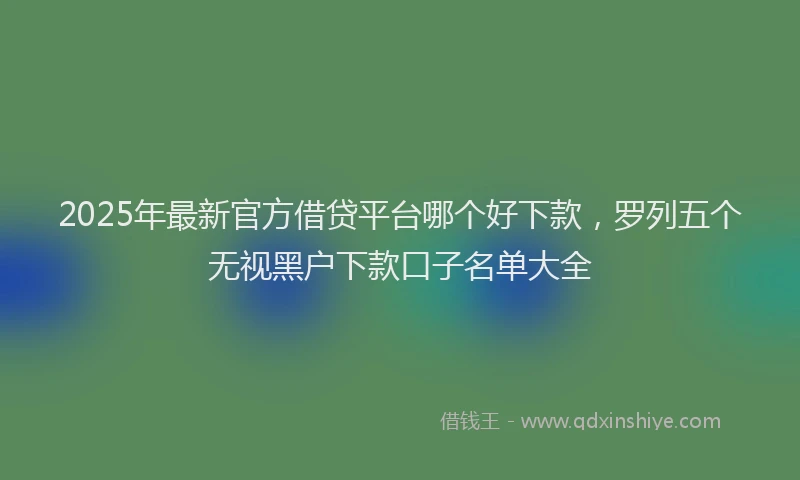 2025年最新官方借贷平台哪个好下款，罗列五个无视黑户下款口子名单大全