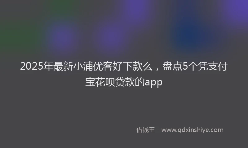 2025年最新小浦优客好下款么，盘点5个凭支付宝花呗贷款的app