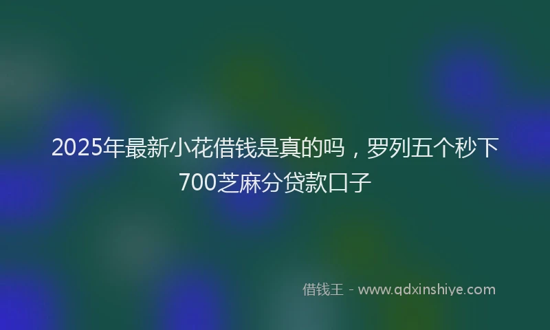 2025年最新小花借钱是真的吗，罗列五个秒下700芝麻分贷款口子