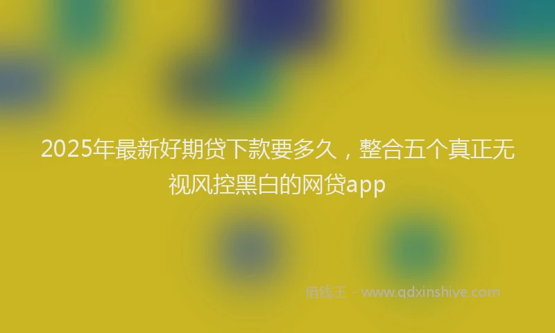 2025年最新好期贷下款要多久，整合五个真正无视风控黑白的网贷app