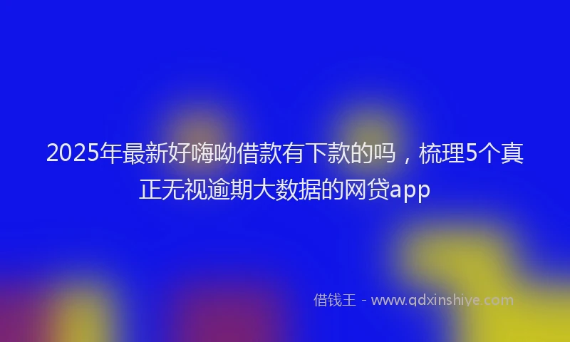 2025年最新好嗨呦借款有下款的吗，梳理5个真正无视逾期大数据的网贷app