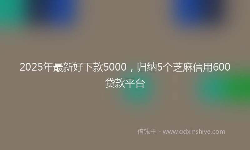 2025年最新好下款5000，归纳5个芝麻信用600贷款平台