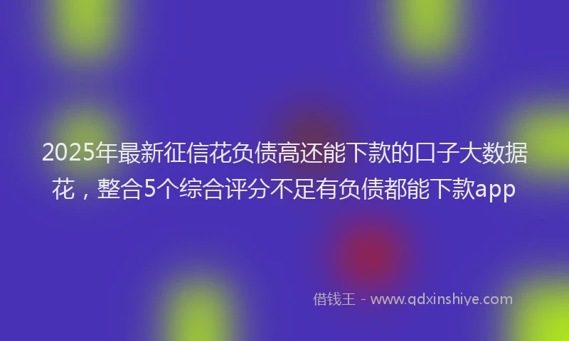 2025年最新征信花负债高还能下款的口子大数据花，整合5个综合评分不足有负债都能下款app