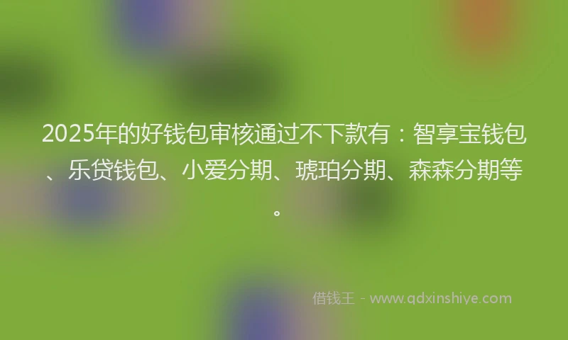 2025年的好钱包审核通过不下款有：智享宝钱包、乐贷钱包、小爱分期、琥珀分期、森森分期等。