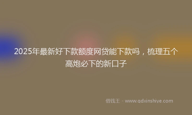 2025年最新好下款额度网贷能下款吗，梳理五个高炮必下的新口子