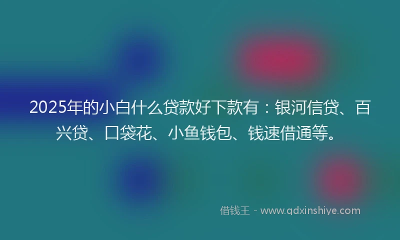2025年的小白什么贷款好下款有：银河信贷、百兴贷、口袋花、小鱼钱包、钱速借通等。