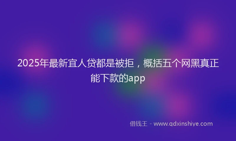 2025年最新宜人贷都是被拒，概括五个网黑真正能下款的app