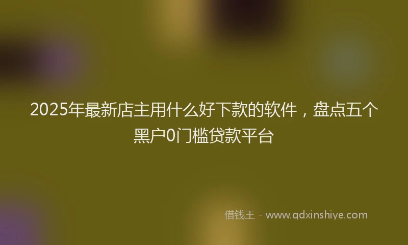 2025年最新店主用什么好下款的软件，盘点五个黑户0门槛贷款平台