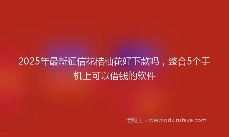 2025年最新征信花桔柚花好下款吗，整合5个手机上可以借钱的软件