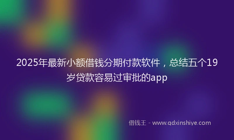 2025年最新小额借钱分期付款软件，总结五个19岁贷款容易过审批的app