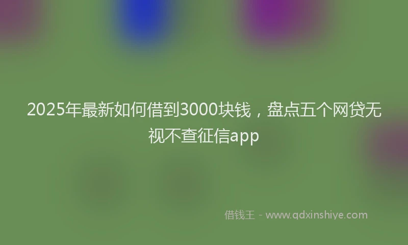 2025年最新如何借到3000块钱，盘点五个网贷无视不查征信app