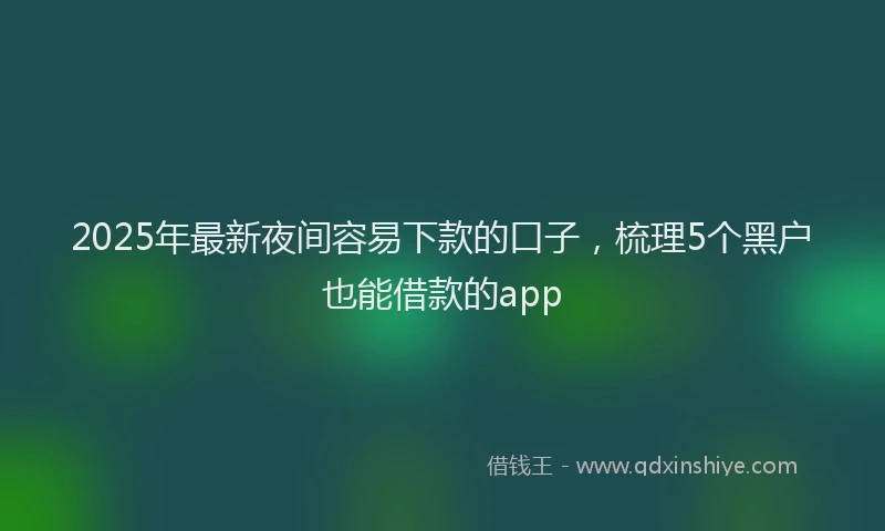 2025年最新夜间容易下款的口子，梳理5个黑户也能借款的app