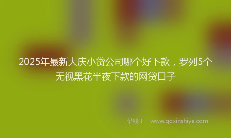2025年最新大庆小贷公司哪个好下款，罗列5个无视黑花半夜下款的网贷口子