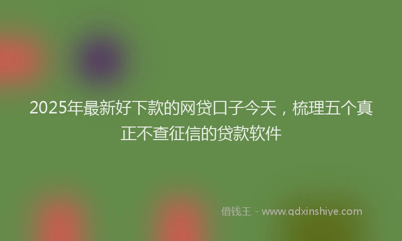 2025年最新好下款的网贷口子今天，梳理五个真正不查征信的贷款软件