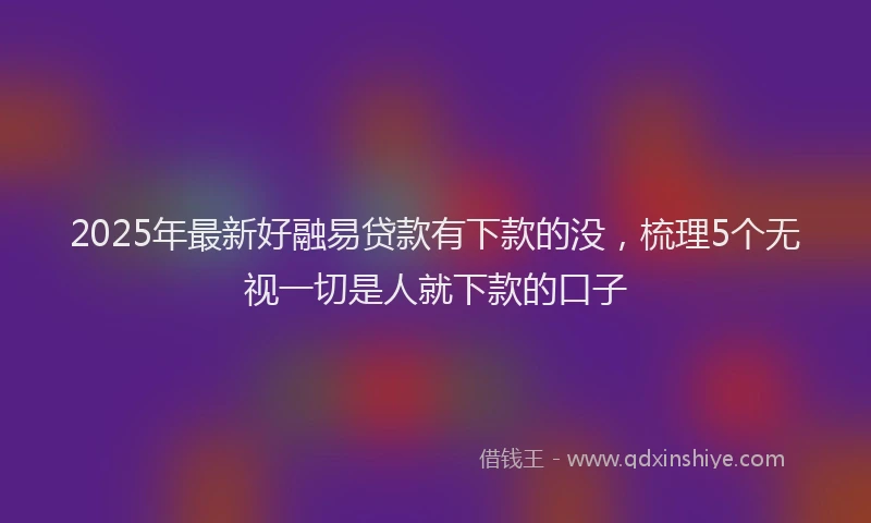 2025年最新好融易贷款有下款的没，梳理5个无视一切是人就下款的口子