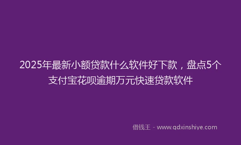 2025年最新小额贷款什么软件好下款，盘点5个支付宝花呗逾期万元快速贷款软件