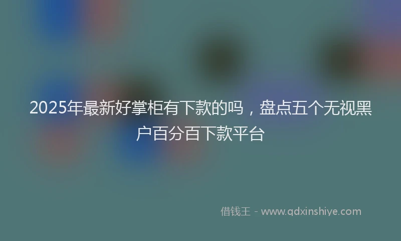 2025年最新好掌柜有下款的吗，盘点五个无视黑户百分百下款平台