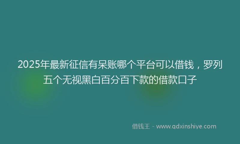 2025年最新征信有呆账哪个平台可以借钱，罗列五个无视黑白百分百下款的借款口子