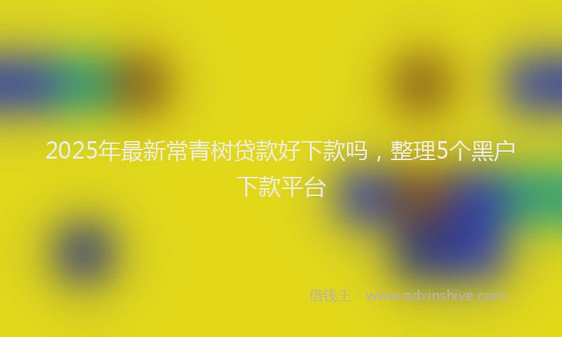 2025年最新常青树贷款好下款吗，整理5个黑户下款平台