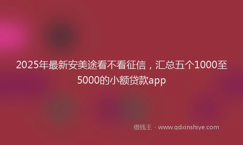 2025年最新安美途看不看征信，汇总五个1000至5000的小额贷款app