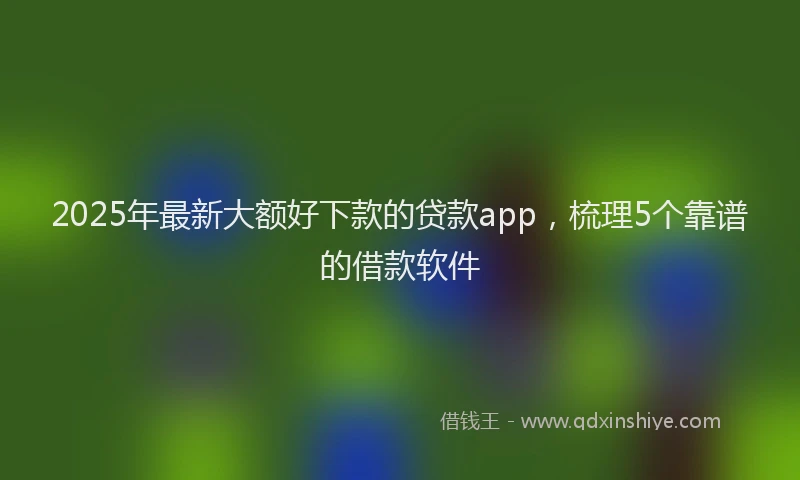 2025年最新大额好下款的贷款app，梳理5个靠谱的借款软件