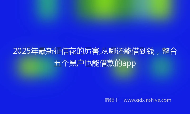 2025年最新征信花的厉害,从哪还能借到钱，整合五个黑户也能借款的app