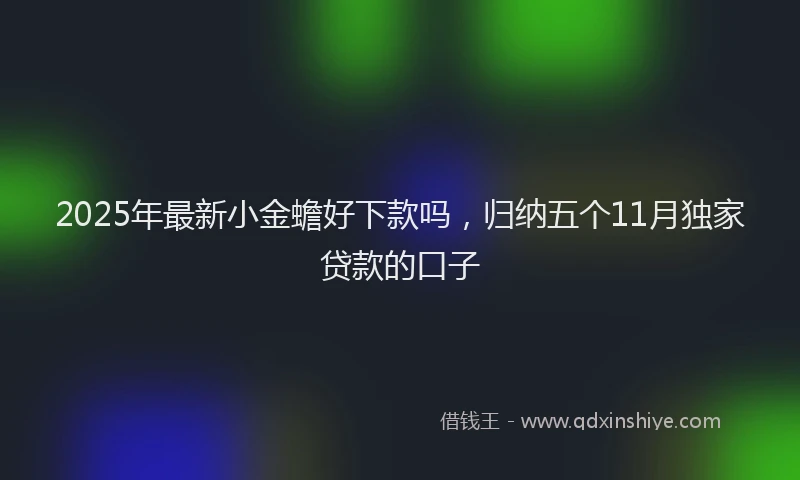 2025年最新小金蟾好下款吗，归纳五个11月独家贷款的口子