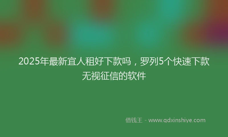 2025年最新宜人租好下款吗，罗列5个快速下款无视征信的软件