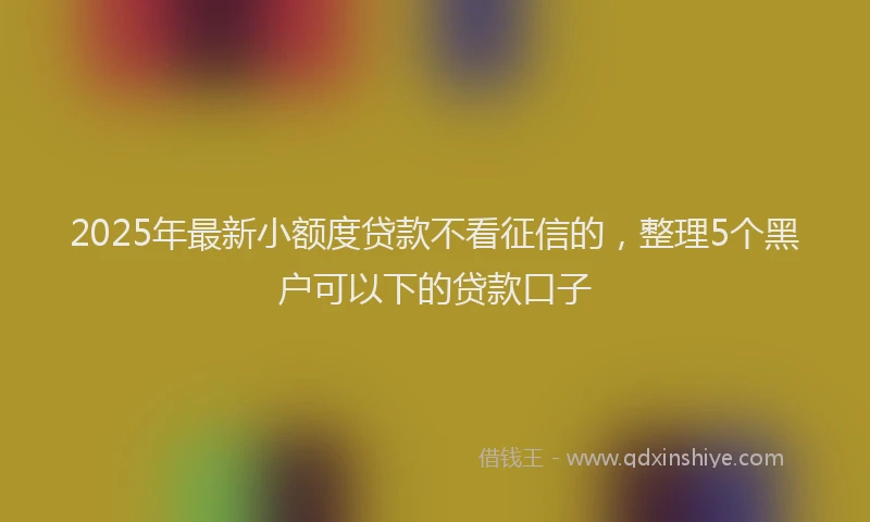 2025年最新小额度贷款不看征信的，整理5个黑户可以下的贷款口子