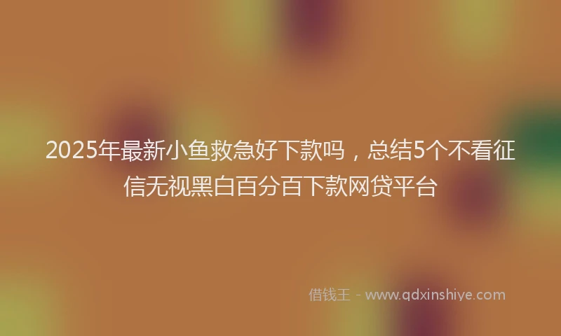 2025年最新小鱼救急好下款吗，总结5个不看征信无视黑白百分百下款网贷平台