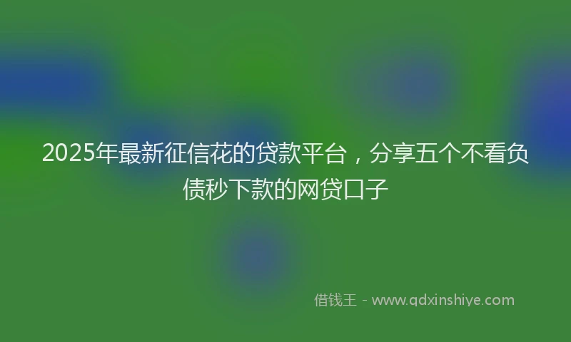 2025年最新征信花的贷款平台，分享五个不看负债秒下款的网贷口子