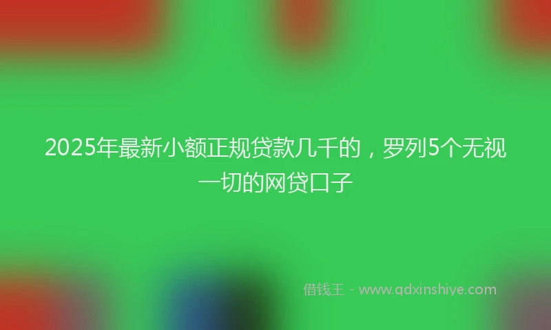 2025年最新小额正规贷款几千的，罗列5个无视一切的网贷口子