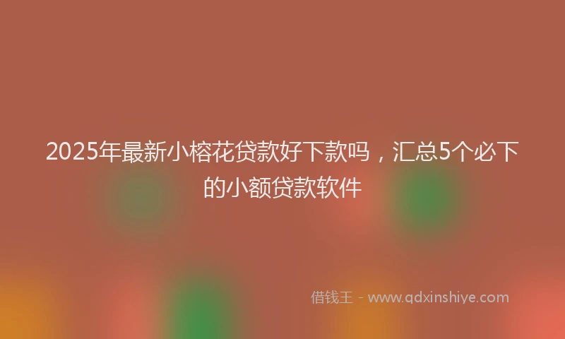 2025年最新小榕花贷款好下款吗，汇总5个必下的小额贷款软件